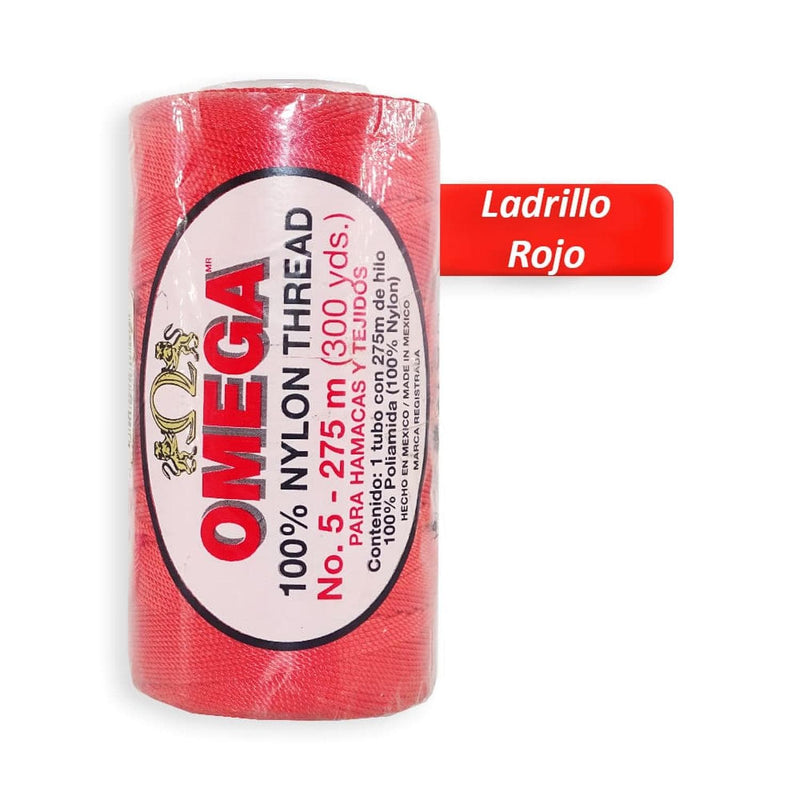 Omega OMEGA DISTRIBUIDORES DE HILO, S.A. DE C.V. HILO NYLON OMEGA NO.5 C/275M ART. 370 LADRILLO ROJO