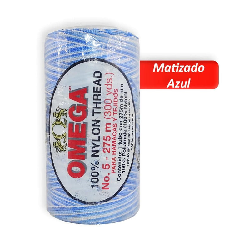 Omega OMEGA DISTRIBUIDORES DE HILO, S.A. DE C.V. HILO NYLON OMEGA NO.5 C/275M ART. 370 MATIZADO AZUL