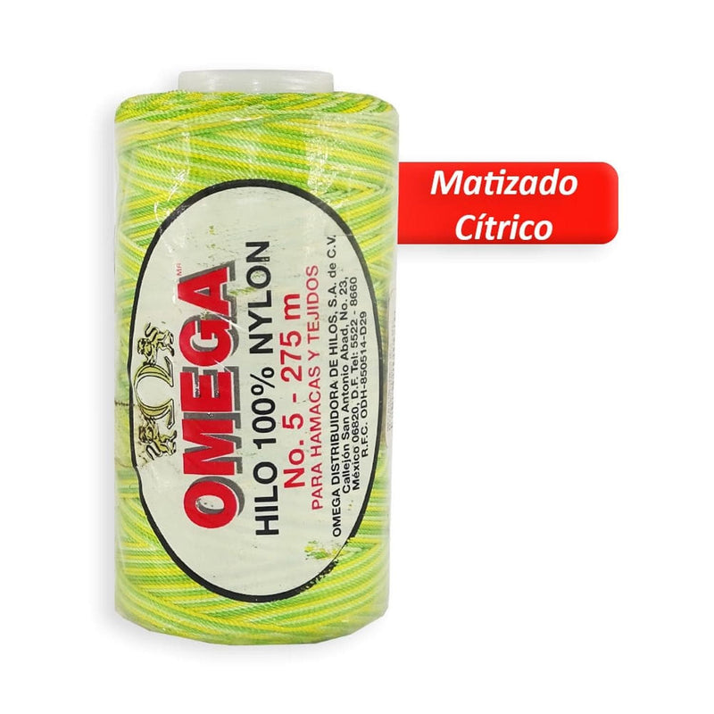 Omega OMEGA DISTRIBUIDORES DE HILO, S.A. DE C.V. HILO NYLON OMEGA NO.5 C/275M ART. 370 MATIZADO CITRICO