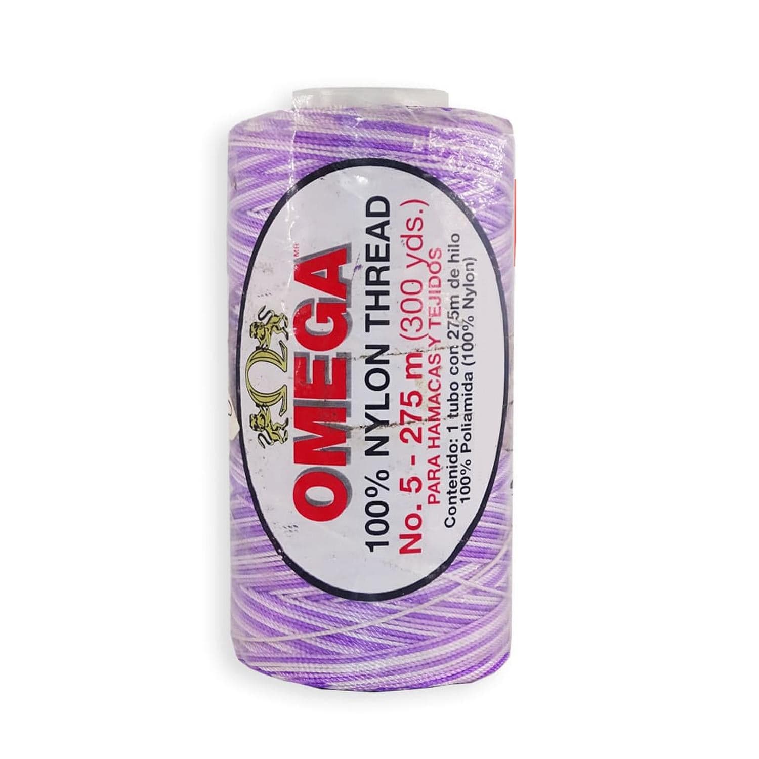 Omega OMEGA DISTRIBUIDORES DE HILO, S.A. DE C.V. HILO NYLON OMEGA NO.5 C/275M ART. 370 MATIZADO LILA #37*