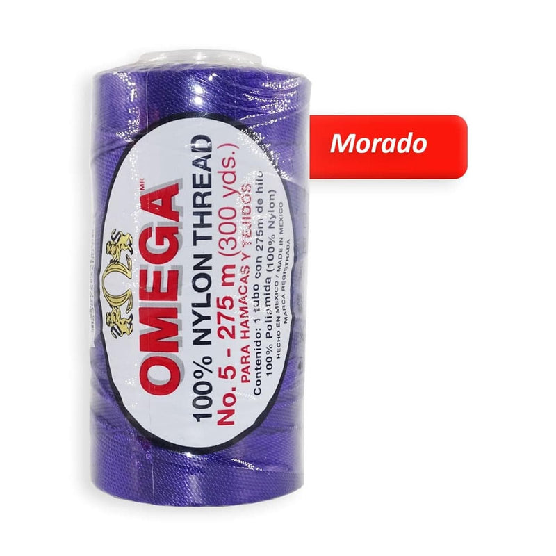 Omega OMEGA DISTRIBUIDORES DE HILO, S.A. DE C.V. HILO NYLON OMEGA NO.5 C/275M ART. 370 MORADO