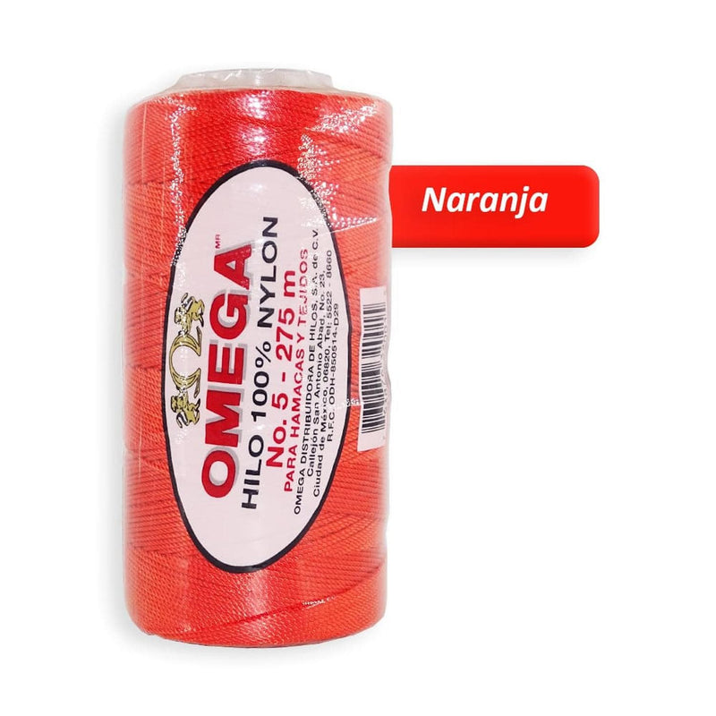 Omega OMEGA DISTRIBUIDORES DE HILO, S.A. DE C.V. HILO NYLON OMEGA NO.5 C/275M ART. 370 NARANJA
