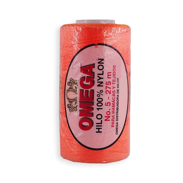 Omega OMEGA DISTRIBUIDORES DE HILO, S.A. DE C.V. HILO NYLON OMEGA NO.5 C/275M ART. 370 NARANJA FOSFORESCENTE #65*