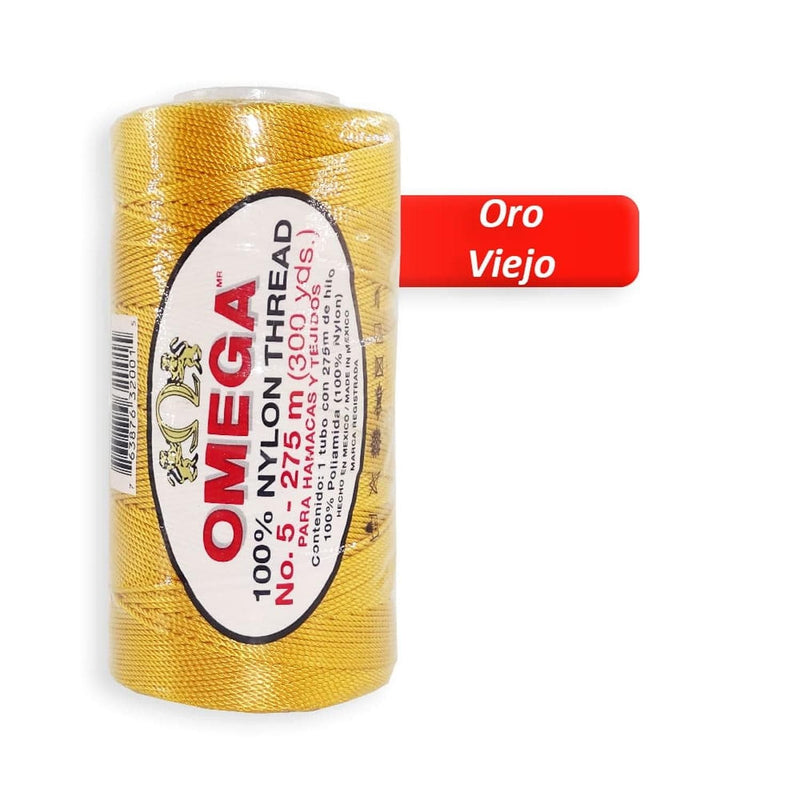 Omega OMEGA DISTRIBUIDORES DE HILO, S.A. DE C.V. HILO NYLON OMEGA NO.5 C/275M ART. 370 ORO VIEJO