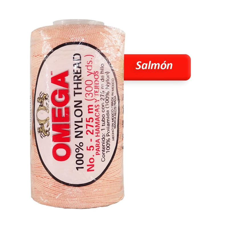 Omega OMEGA DISTRIBUIDORES DE HILO, S.A. DE C.V. HILO NYLON OMEGA NO.5 C/275M ART. 370 SALMON