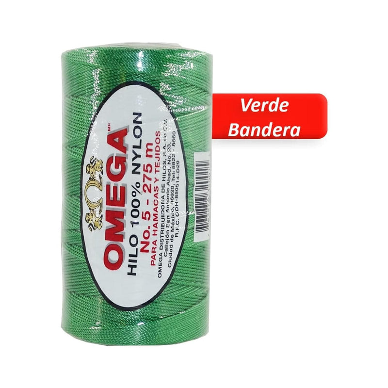 Omega OMEGA DISTRIBUIDORES DE HILO, S.A. DE C.V. HILO NYLON OMEGA NO.5 C/275M ART. 370 VERDE BANDERA