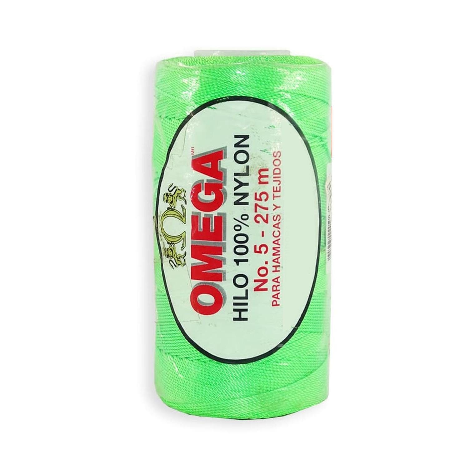 Omega OMEGA DISTRIBUIDORES DE HILO, S.A. DE C.V. HILO NYLON OMEGA NO.5 C/275M ART. 370 VERDE FOSFORESCENTE #64*