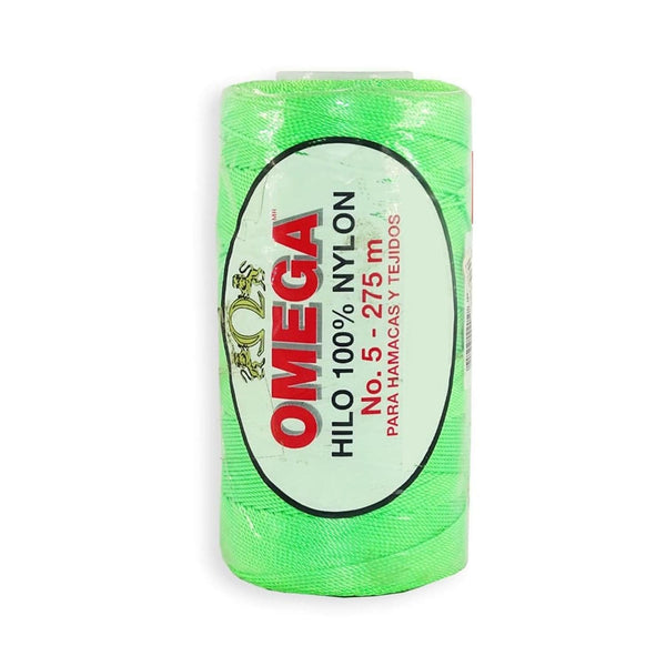 Omega OMEGA DISTRIBUIDORES DE HILO, S.A. DE C.V. HILO NYLON OMEGA NO.5 C/275M ART. 370 VERDE FOSFORESCENTE #64*