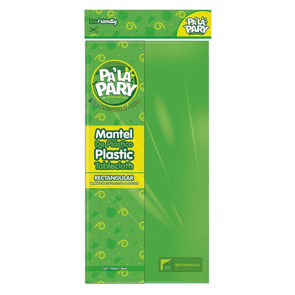 Pa´La Pary FABRICAS SELECTAS DEL CENTRO, S.A. DE C.V. MANTEL PLASTICO PALA PARY RECTANGULAR VERDE KIWI