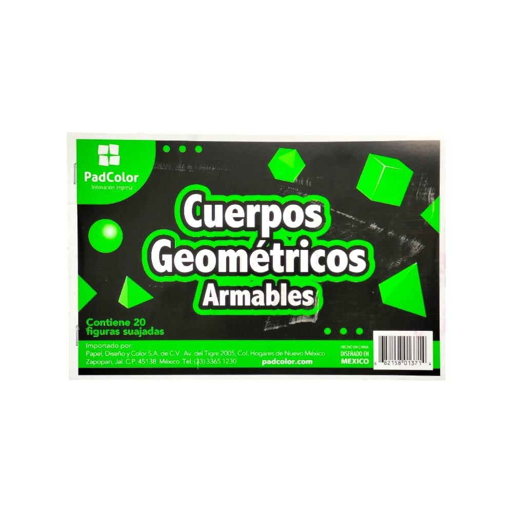 PadColor PAPEL DISEÑO Y COLOR, S.A. DE C.V. ALBUM CUERPOS GEOMETRICOS NEON