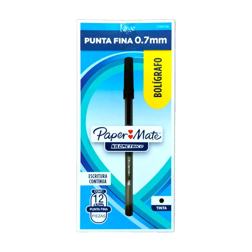 Paper Mate NEWELL BRANDS DE MEXICO, S.A. DE C.V. BOL KILOMETRICO ECONOMICO P.FINA C/12PZ NEGRO