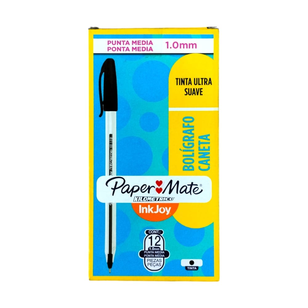 Paper Mate NEWELL BRANDS DE MEXICO, S.A. DE C.V. BOL KILOMETRICO INKJOY 100ST C/12PZ NEGRO