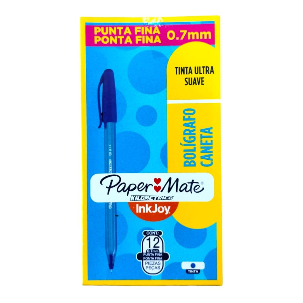 Paper Mate NEWELL BRANDS DE MEXICO, S.A. DE C.V. BOL KILOMETRICO P.FINA O/S C/12PZ AZUL