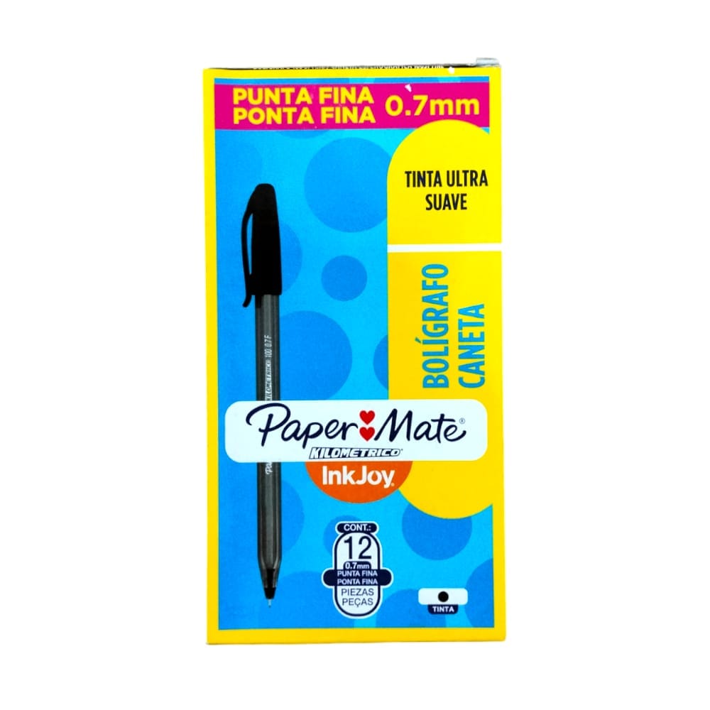 Paper Mate NEWELL BRANDS DE MEXICO, S.A. DE C.V. BOL KILOMETRICO P.FINA O/S C/12PZ NEGRO