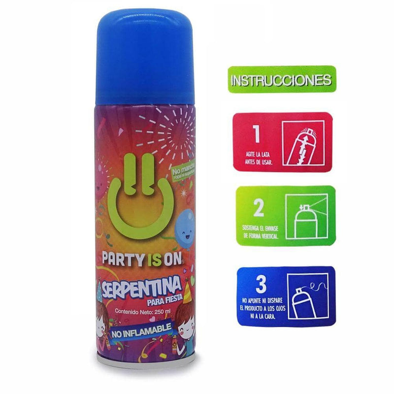 Party Is On FABRICAS SELECTAS DEL CENTRO, S.A. DE C.V. SERPENTINA PARA FIESTA C/250ML PARTY IS ON