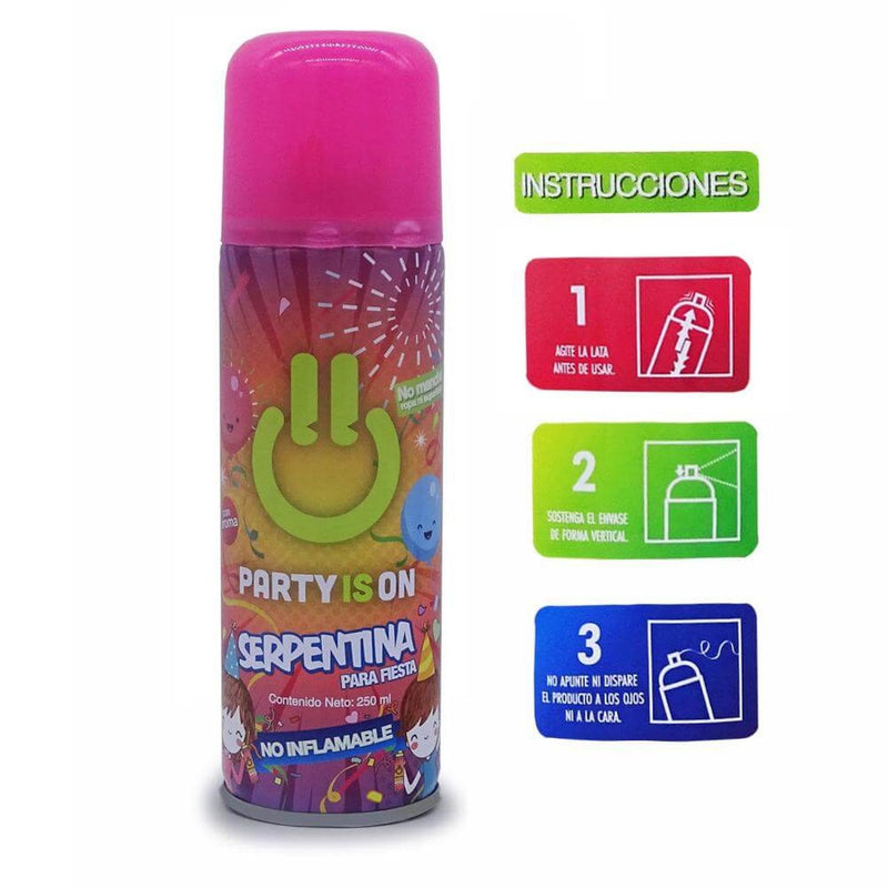 Party Is On FABRICAS SELECTAS DEL CENTRO, S.A. DE C.V. SERPENTINA PARA FIESTA C/250ML PARTY IS ON