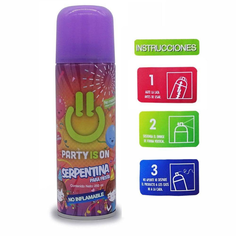 Party Is On FABRICAS SELECTAS DEL CENTRO, S.A. DE C.V. SERPENTINA PARA FIESTA C/250ML PARTY IS ON