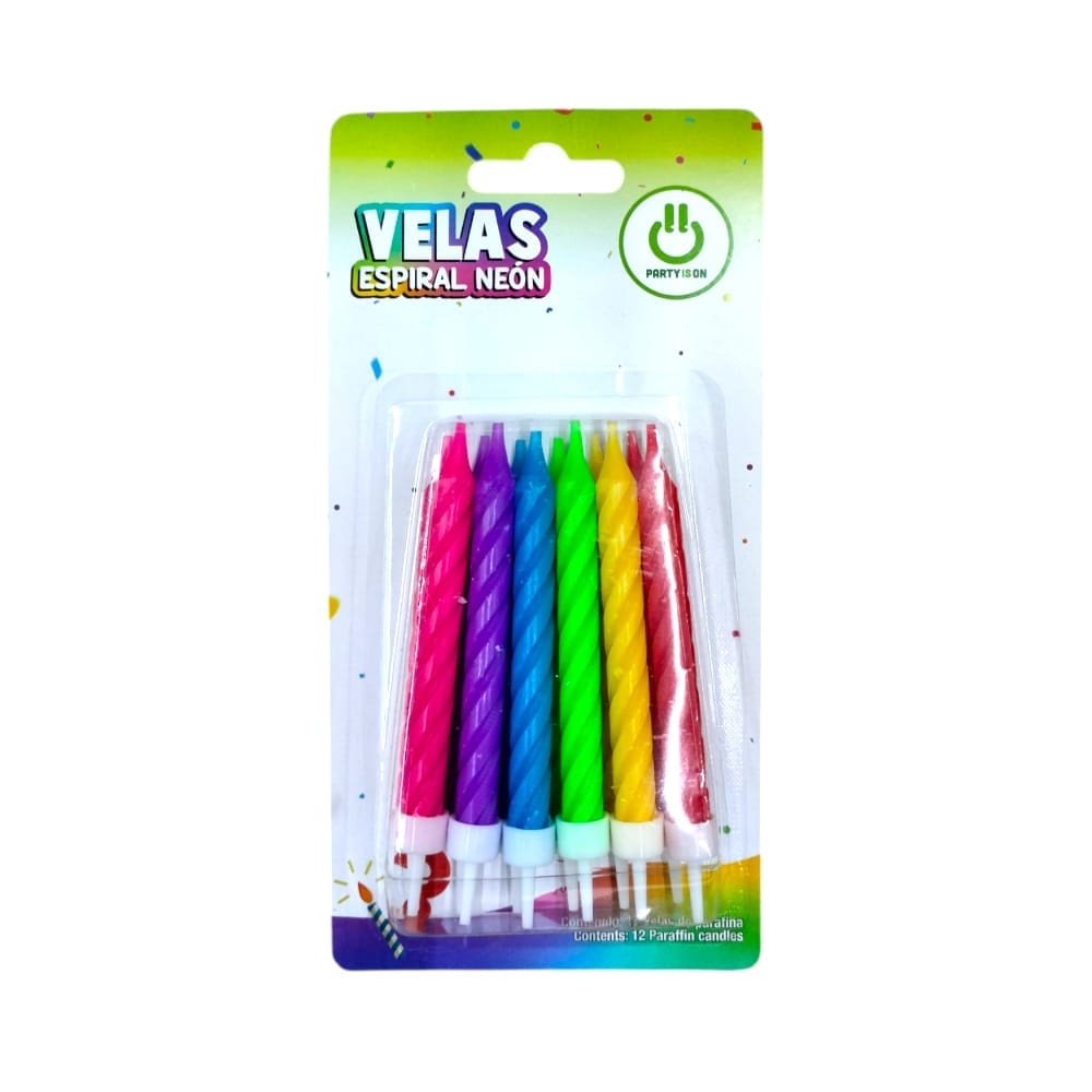 Party Is On FABRICAS SELECTAS DEL CENTRO, S.A. DE C.V. VELA ESPIRAL PAYASO NEON