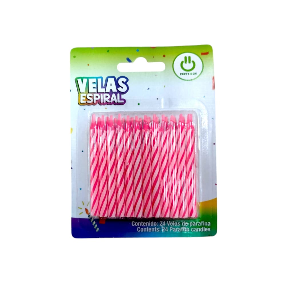 Party Is On FABRICAS SELECTAS DEL CENTRO, S.A. DE C.V. VELA ESPIRAL PAYASO ROSA