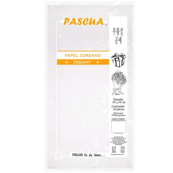 Pascua MEGAFUMI, S.A. DE C.V. BLANCO PAPEL COREANO C/10PZ DREAMY