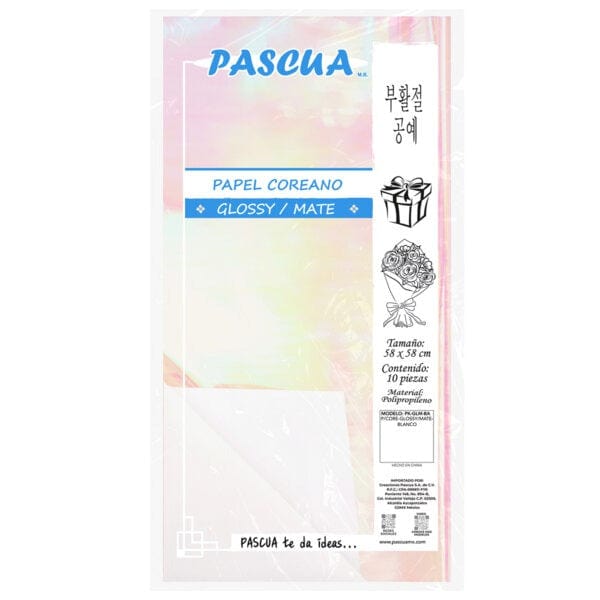 Pascua MEGAFUMI, S.A. DE C.V. BLANCO PAPEL COREANO C/10PZ GLOSSY MATE