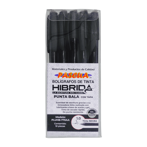 Pascua MEGAFUMI, S.A. DE C.V. BOL. PASCUA C/10PZ 1.0 TINTA HIBRIDA NEGRO