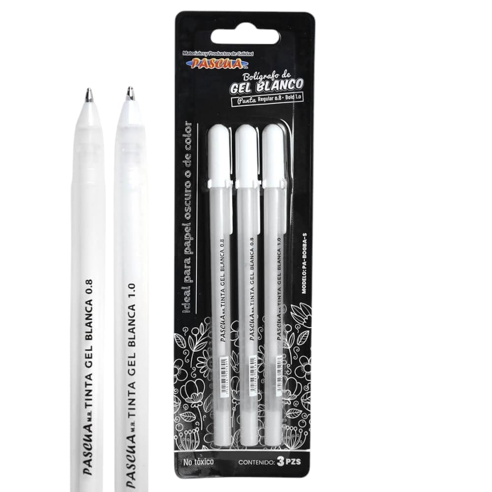 Pascua MEGAFUMI, S.A. DE C.V. BOLIGRAFO PASCUA DE GEL BLANCO C/3PZ