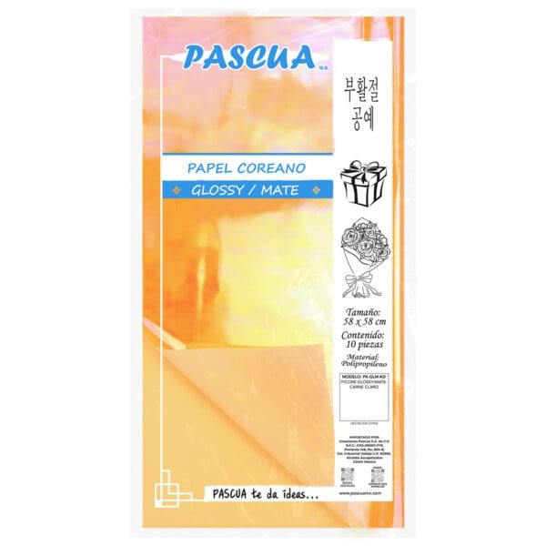 Pascua MEGAFUMI, S.A. DE C.V. CARNE CLARO PAPEL COREANO C/10PZ GLOSSY MATE