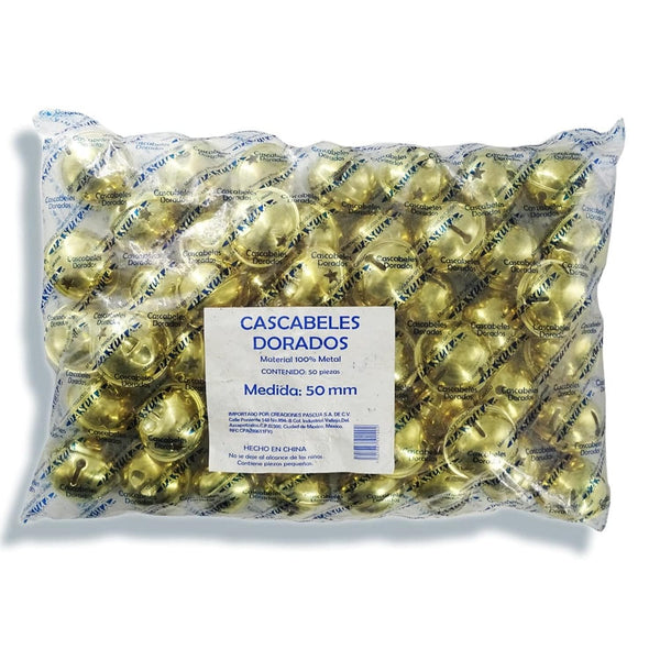 Pascua MEGAFUMI, S.A. DE C.V. CASCABEL DORADO 50MM BOLSA C/50PZ PASCUA