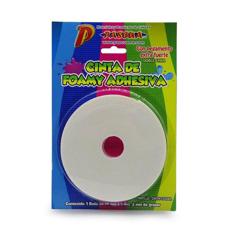 Pascua MEGAFUMI, S.A. DE C.V. CINTA DE FOAMY ADHESIVA 19MMX5M DOBLE CARA PASCUA