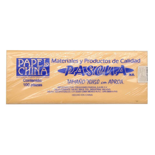 Pascua MEGAFUMI, S.A. DE C.V. DURAZNO PAPEL CHINA C/100PZ PASCUA