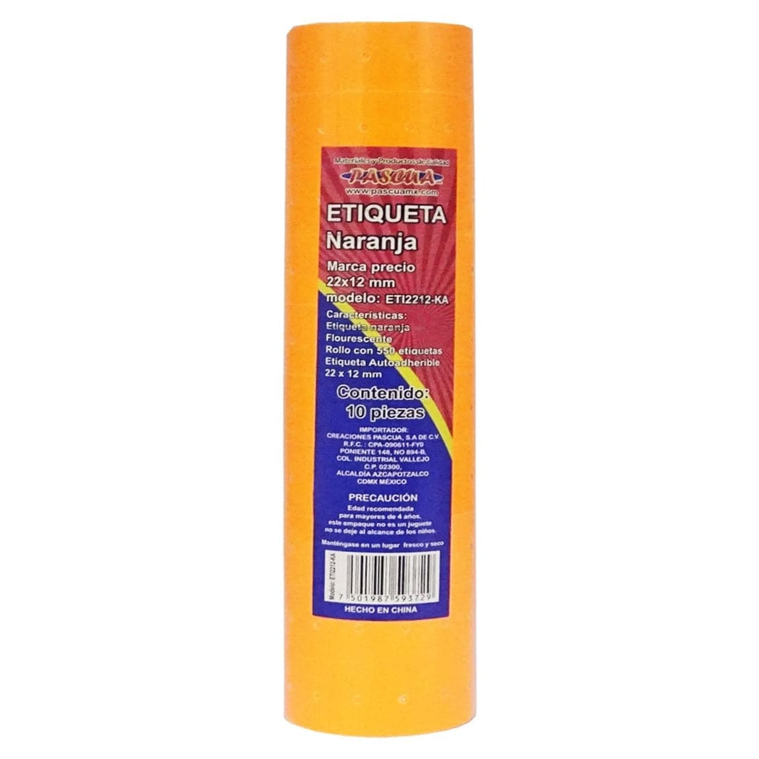 Pascua MEGAFUMI, S.A. DE C.V. ETIQUETA MARCA PRECIO PASCUA NARANJA
