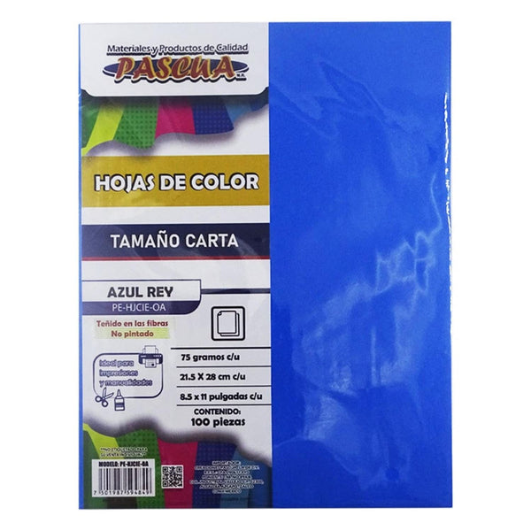 Pascua MEGAFUMI, S.A. DE C.V. HOJA DE COLOR CARTA C/100PZ PASCUA AZUL REY