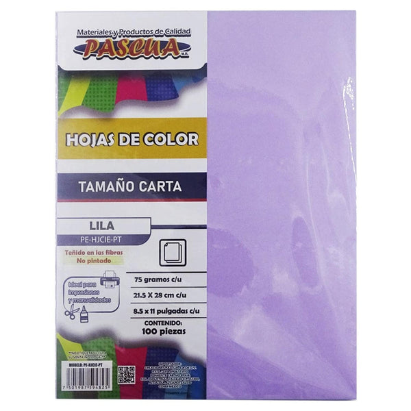 Pascua MEGAFUMI, S.A. DE C.V. HOJA DE COLOR CARTA C/100PZ PASCUA LILA