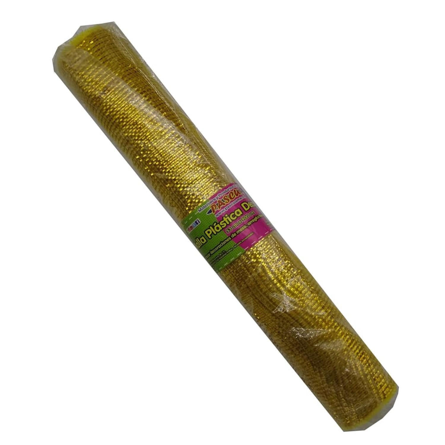 Pascua MEGAFUMI, S.A. DE C.V. MALLA PLASTICA METALICA 53CMX9M DORADO