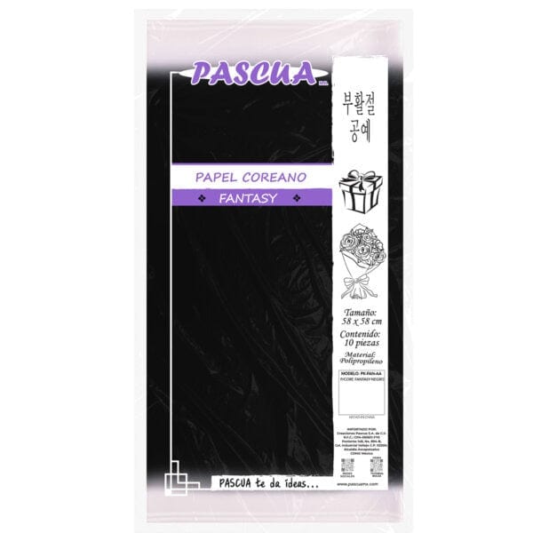 Pascua MEGAFUMI, S.A. DE C.V. NEGRO PAPEL COREANO C/10PZ FANTASY