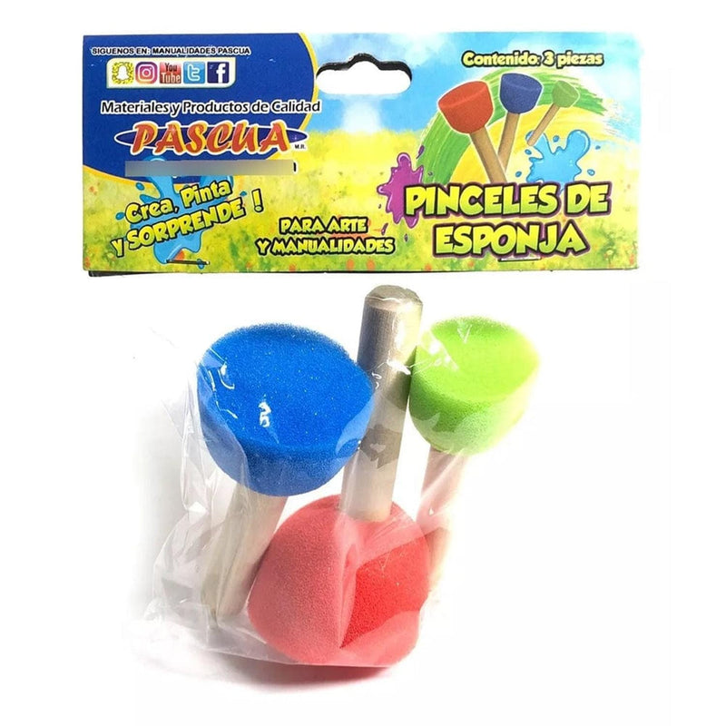 Pascua MEGAFUMI, S.A. DE C.V. PINCEL DE ESPONJA REDONDO SURTIDO C/3PZ