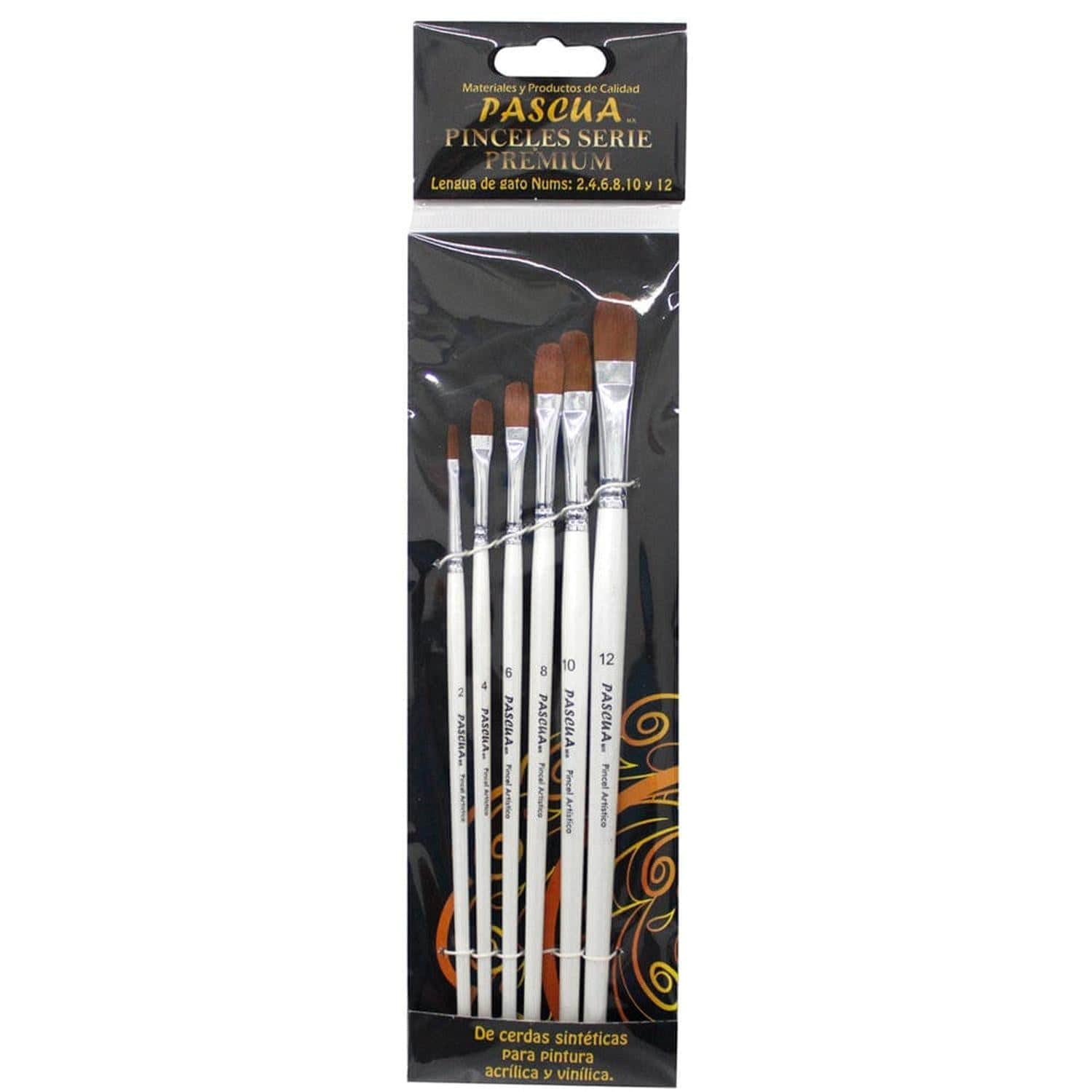 Pascua MEGAFUMI, S.A. DE C.V. PINCEL PREMIUM SINTETICO C/6PZ LENGUA DE GATO