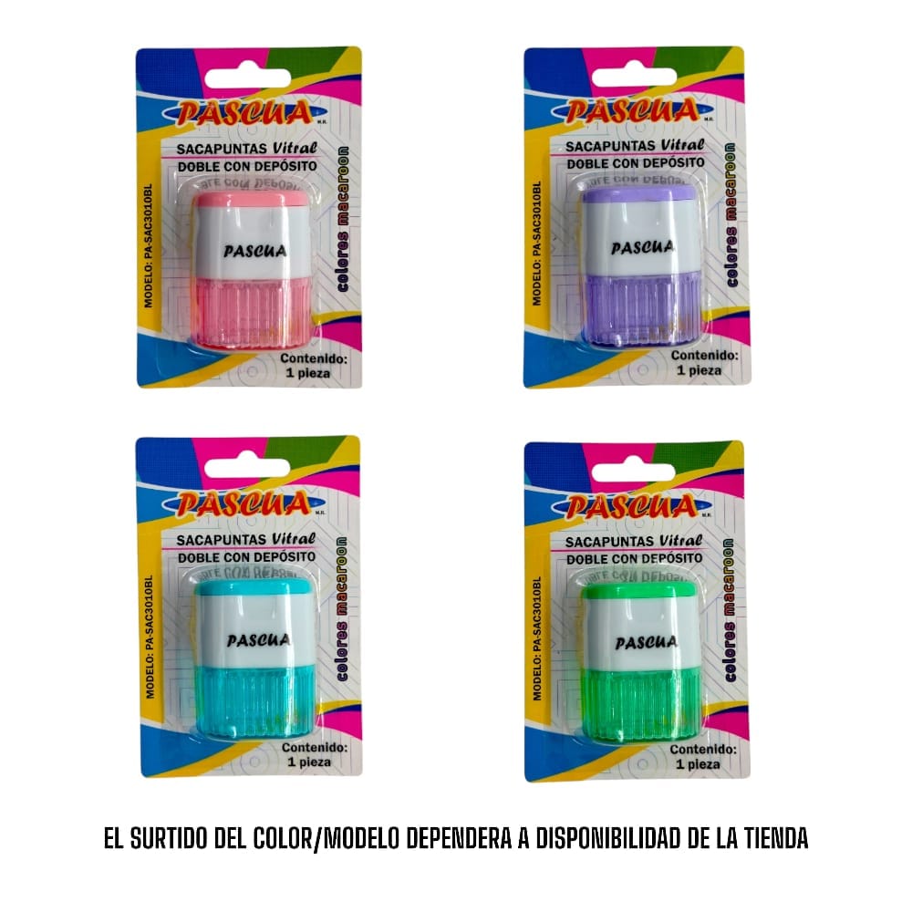 Pascua MEGAFUMI, S.A. DE C.V. SACAPUNTAS PASCUA DOBLE C/DEPOSITO VITRAL