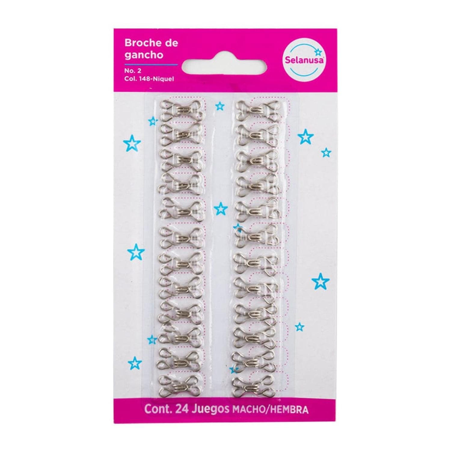 Pascua SEDERIA LA NUEVA, S.A. DE C.V. BROCHE DE GANCHO SELANUSA C/24 JUEGOS #2 NIQUEL