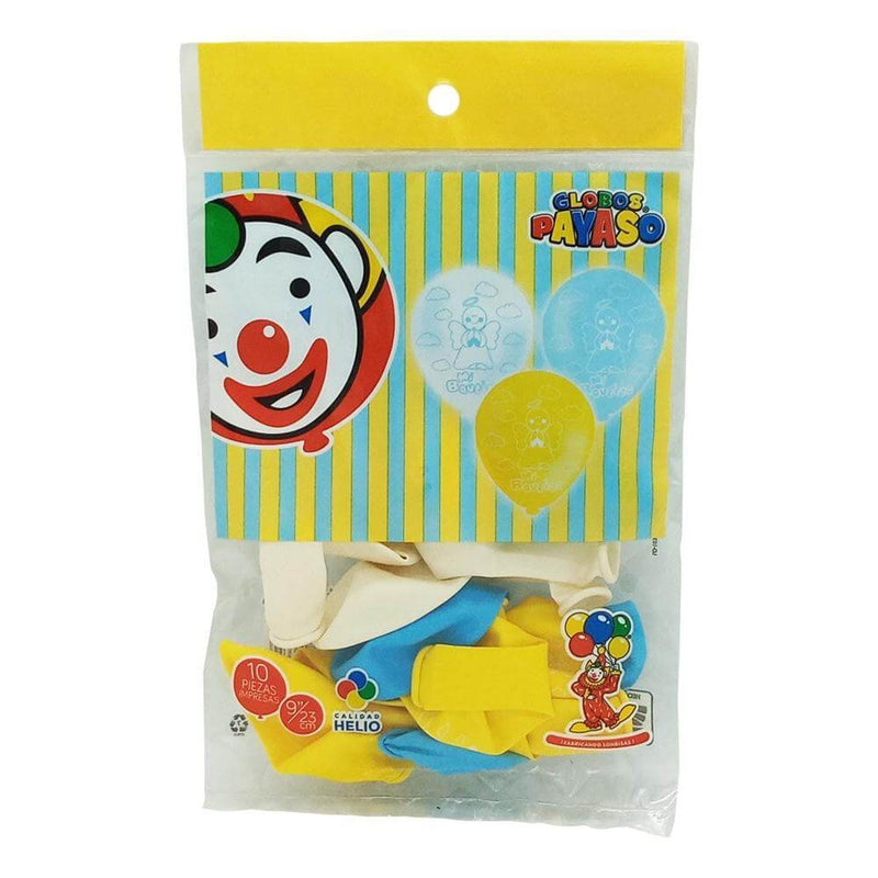 Payaso FABRICAS SELECTAS DEL CENTRO, S.A. DE C.V. BOLSA C/10 GLOBOS PAYASO IMPRESO