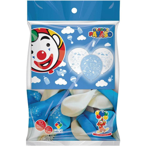 Payaso FABRICAS SELECTAS DEL CENTRO, S.A. DE C.V. BOLSA C/10 GLOBOS PAYASO IMPRESO #9 ES NIÑO