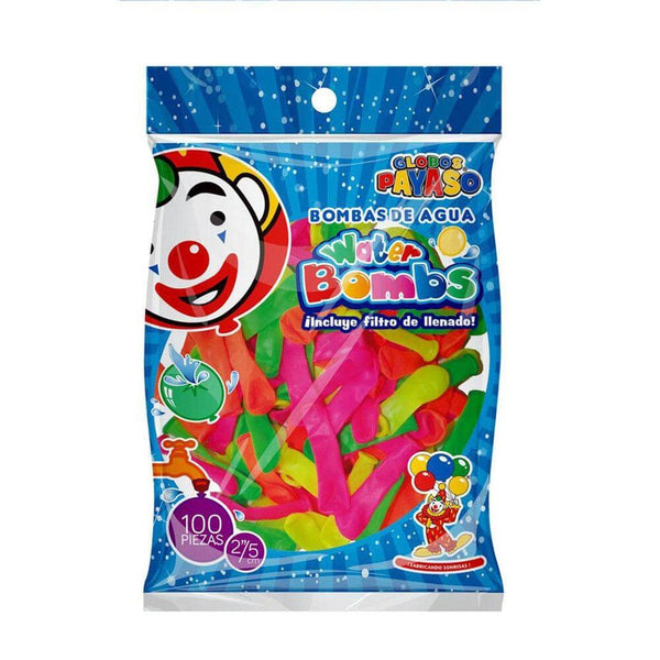 Payaso FABRICAS SELECTAS DEL CENTRO, S.A. DE C.V. BOLSA C/100 GLOBOS PAYASO #2 WATER BOMBS NEON