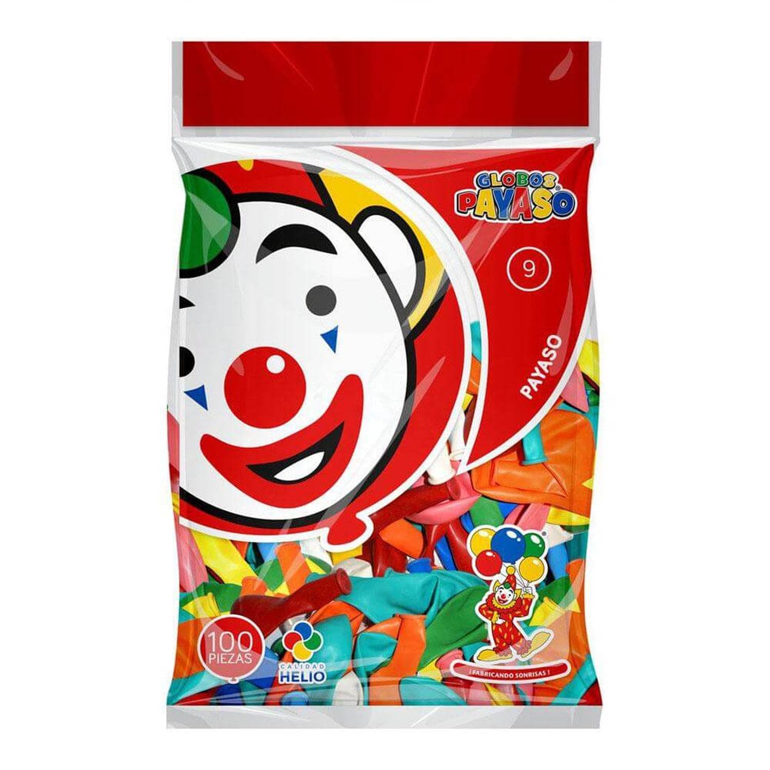 Payaso FABRICAS SELECTAS DEL CENTRO, S.A. DE C.V. BOLSA C/100 GLOBOS PAYASO #9
