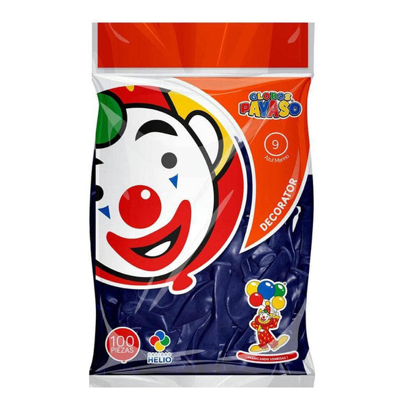 Payaso FABRICAS SELECTAS DEL CENTRO, S.A. DE C.V. BOLSA C/100 GLOBOS PAYASO DEC. #9 PURPURA