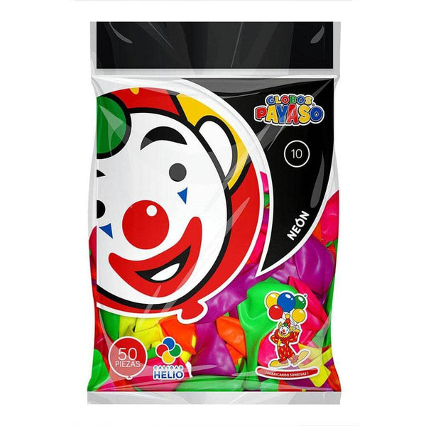 Payaso FABRICAS SELECTAS DEL CENTRO, S.A. DE C.V. BOLSA C/100 GLOBOS PAYASO NEON #10