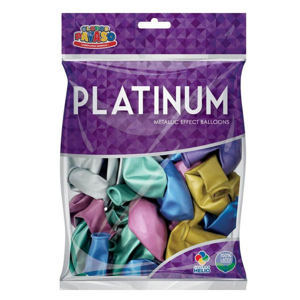 Payaso FABRICAS SELECTAS DEL CENTRO, S.A. DE C.V. BOLSA C/25 GLOBOS PAYASO #11 PLATINUM SURTIDO