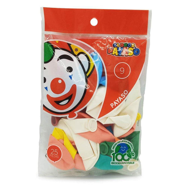 Payaso FABRICAS SELECTAS DEL CENTRO, S.A. DE C.V. BOLSA C/25 GLOBOS PAYASO #9