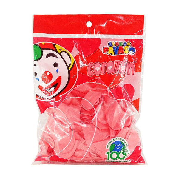 Payaso FABRICAS SELECTAS DEL CENTRO, S.A. DE C.V. BOLSA C/50 GLOBOS PAYASO CORAZON ROSA