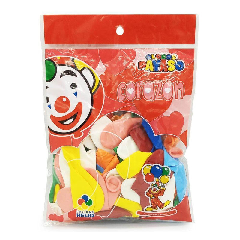 Payaso FABRICAS SELECTAS DEL CENTRO, S.A. DE C.V. BOLSA C/50 GLOBOS PAYASO CORAZON SURTIDO